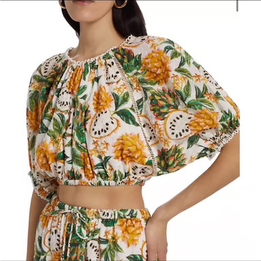 FARM Rio Pineapple Print Crop Top